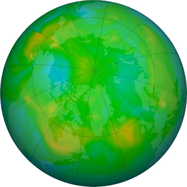 Arctic ozone map for 05 August 2024